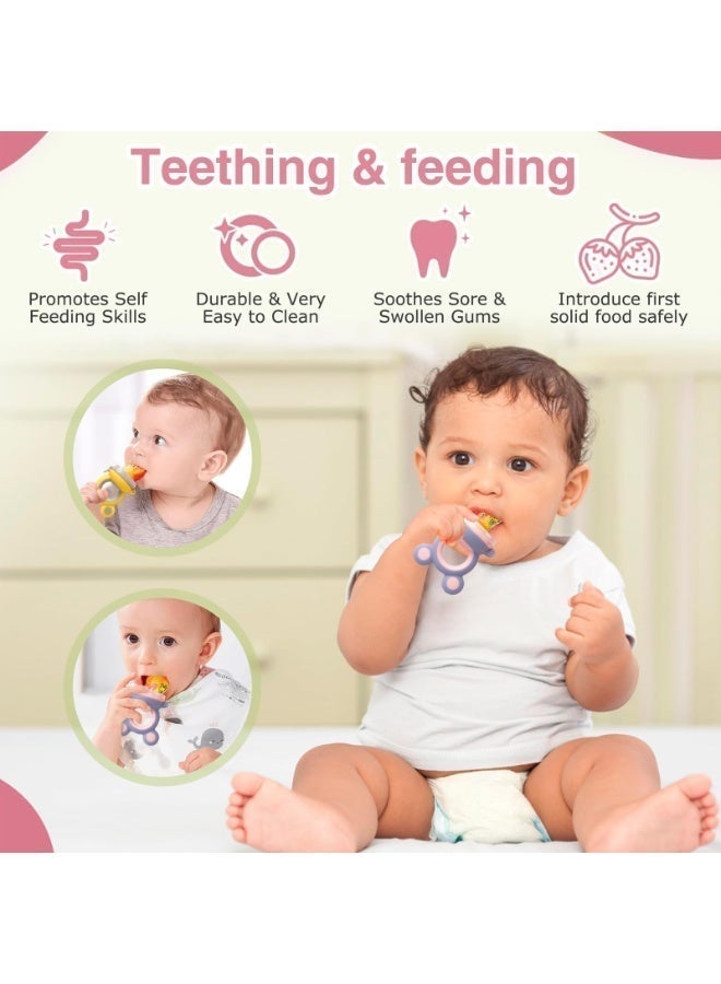 BBMORE 3-in-1 Baby Food Feeder Pacifier, Toddler Pacifier, Silicone Baby Fruit Pacifier,Baby Fruit Pacifier Set Include One Pacifier with 2 Extra M and L Nipples - Image 4